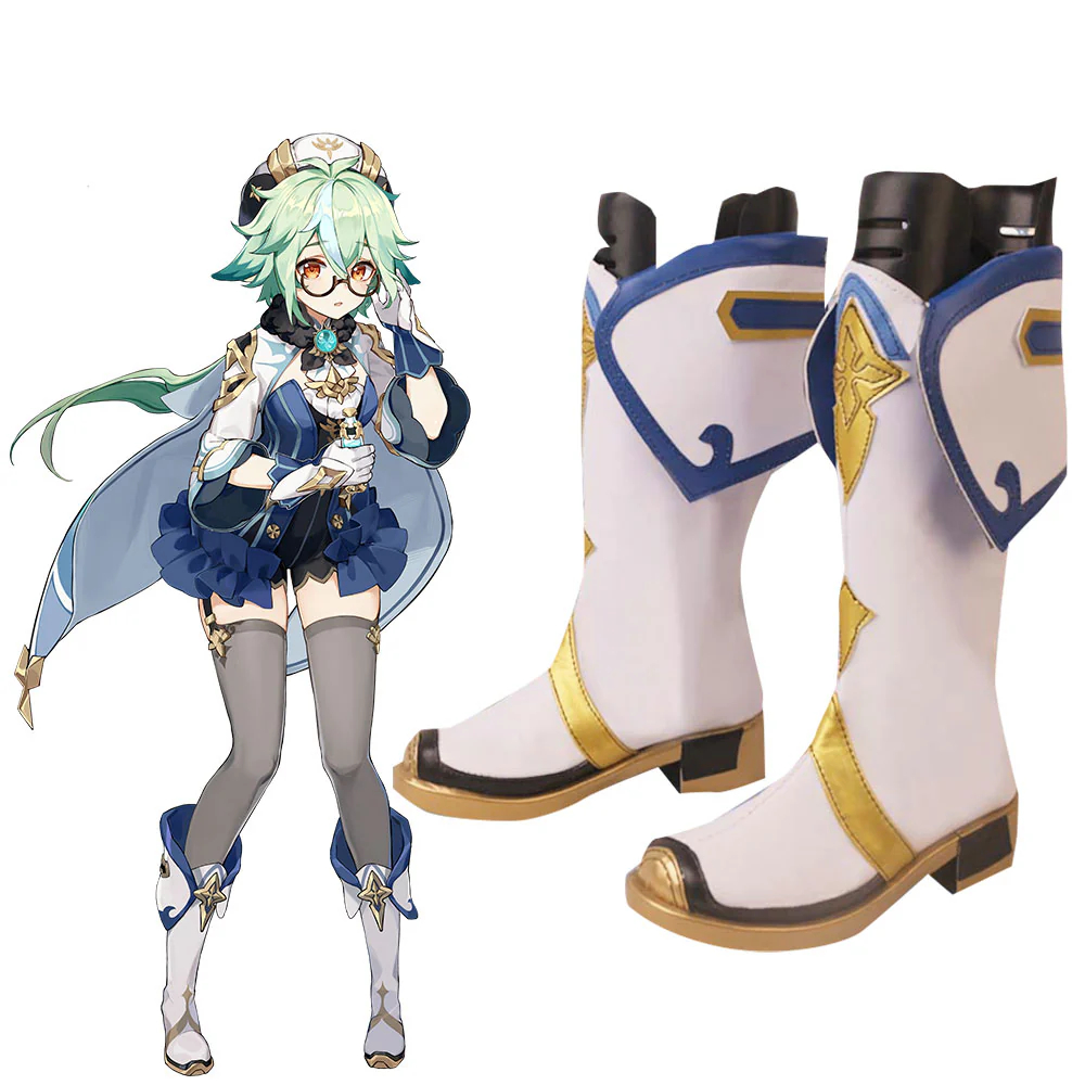 Genshin Impact Sucrose White Cosplay Shoes Boots