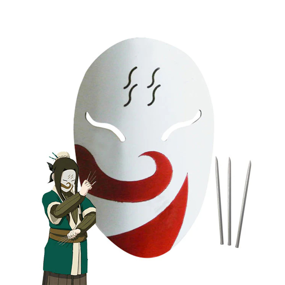 Haku from Naruto Halloween Mask and 3 Needles Cosplay Accessory Prop