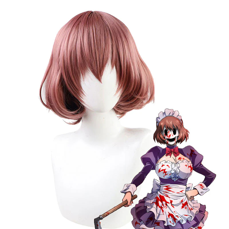 High-Rise Invasion Maid Mask Red Cosplay Wig