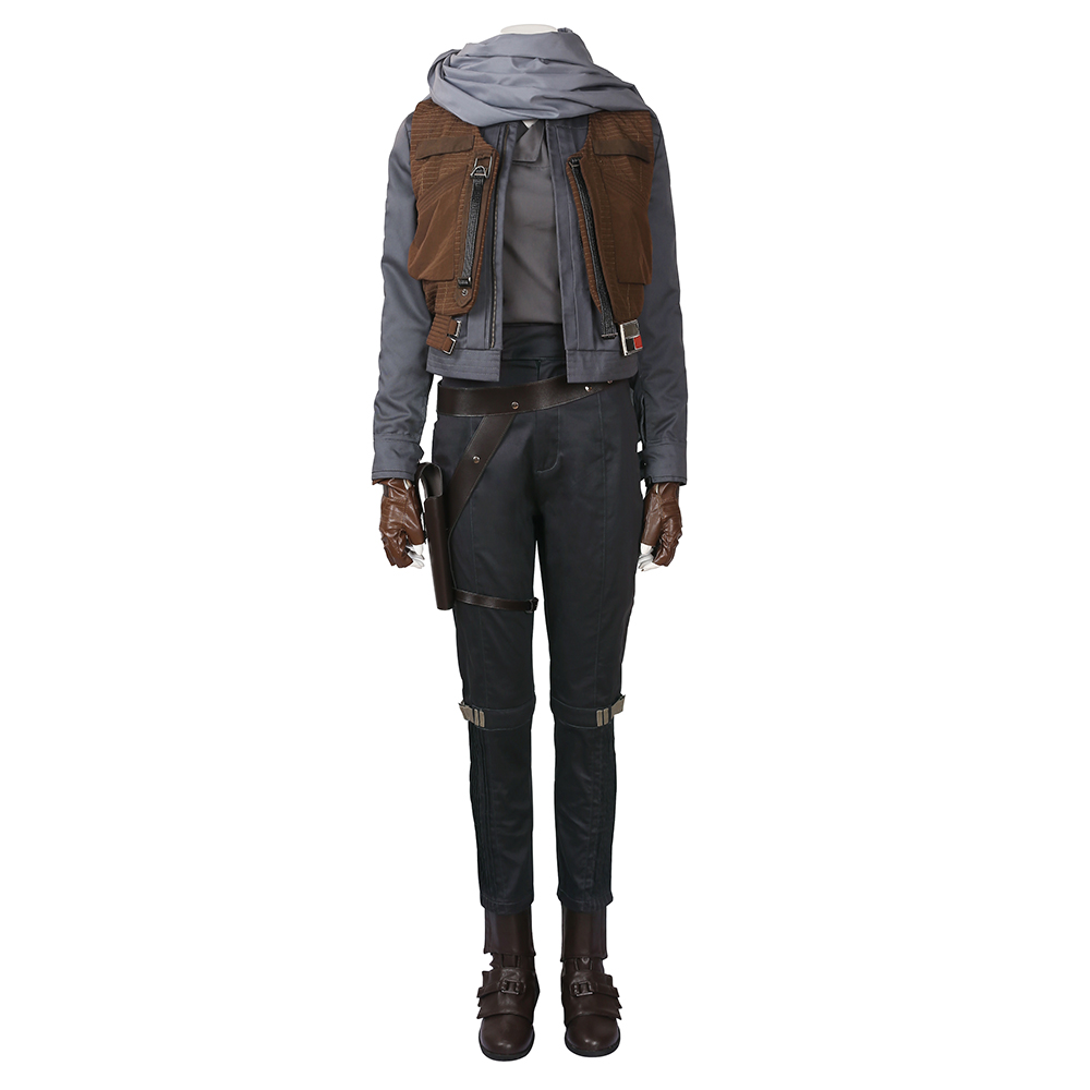 Movie Rogue One A Star Wars Story Jyn Erso Gray Halloween Cosplay Costume M20170106