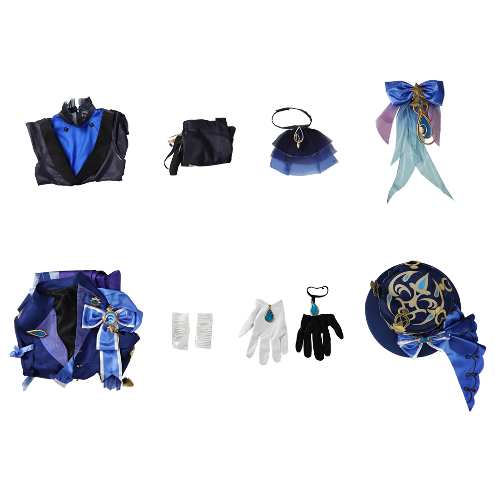 Genshin Impact Dark Furina Focalors Hydro Archon Fontaine Cospaly Costume
