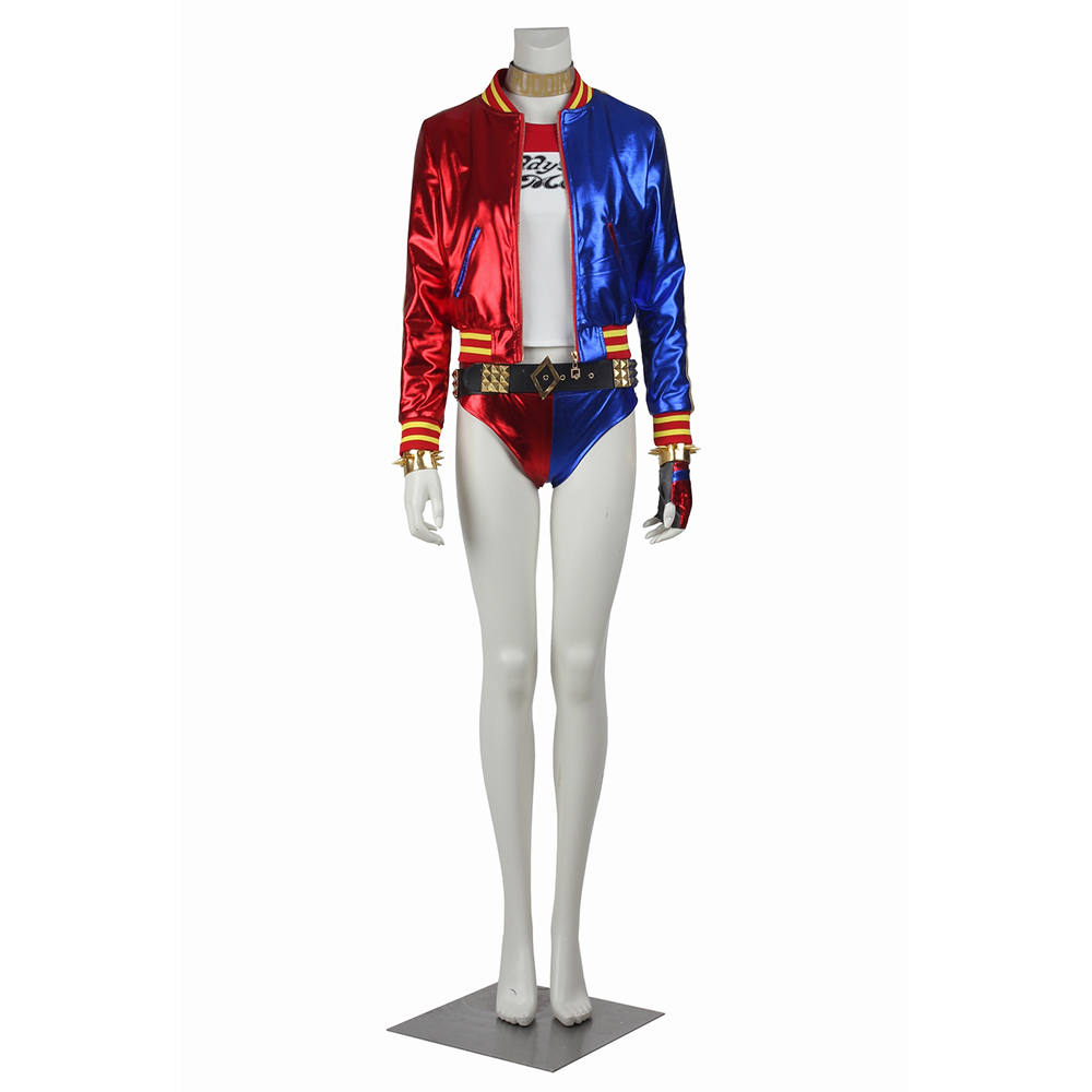 Suicide Squad Harley Cosplay Costume Quinn Monster T Shirt Coat Jacket Halloween Outfit Custom Made Movie 3391