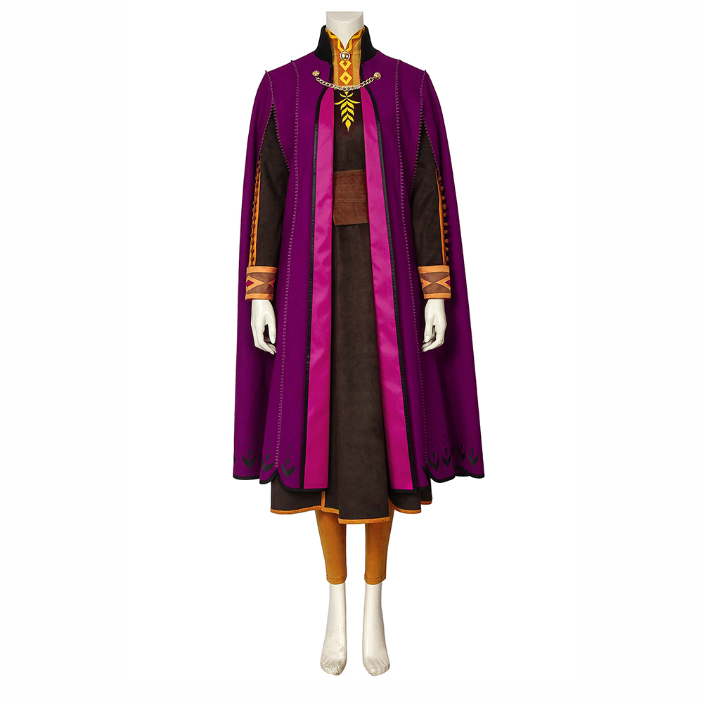 Frozen 2 Anna Costume Cosplay Anna Princess Dress Snow Queen Uniform Suit Outfit Movie 4540