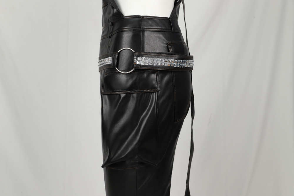 Game Cyberpunk 2077 Judy Alvarez Cosplay Costume  Disguise Tops Leather Overalls Pants Boots