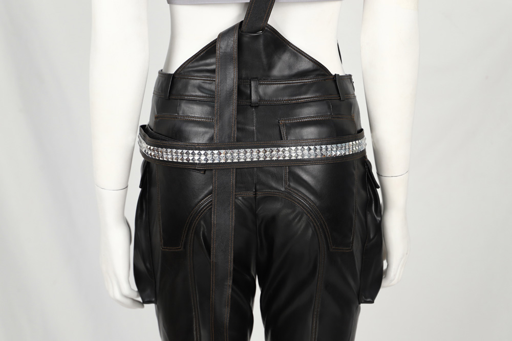 Game Cyberpunk 2077 Judy Alvarez Cosplay Costume  Disguise Tops Leather Overalls Pants Boots