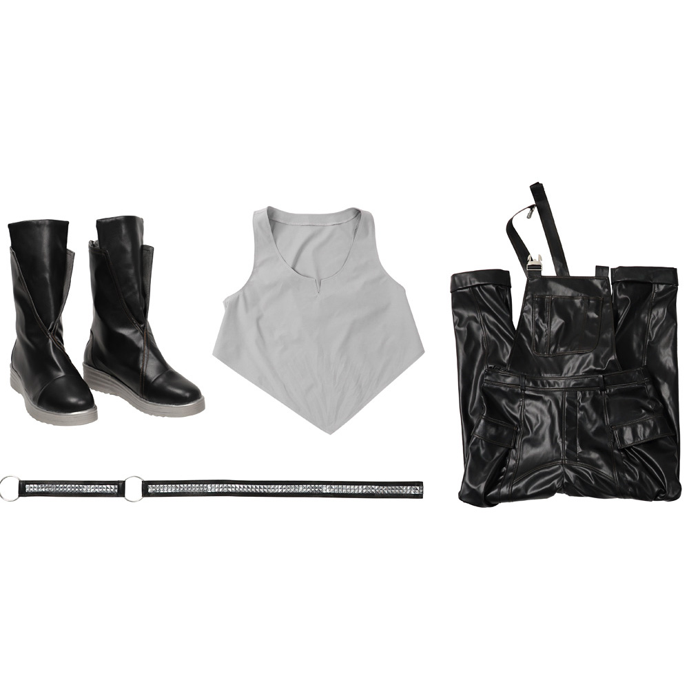 Game Cyberpunk 2077 Judy Alvarez Cosplay Costume  Disguise Tops Leather Overalls Pants Boots
