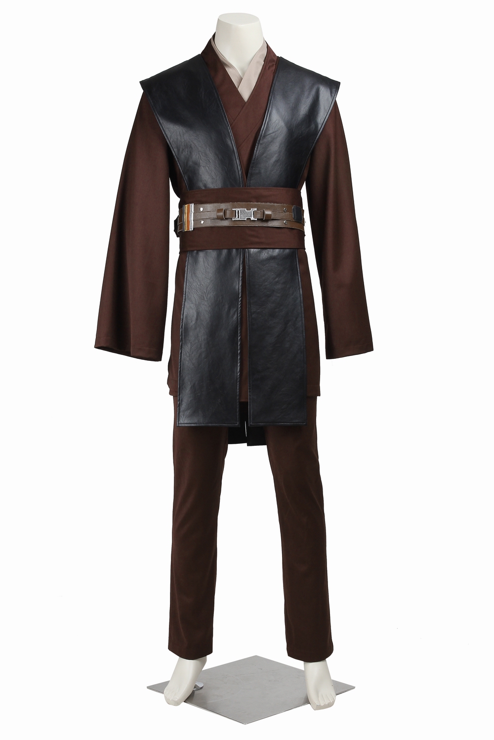 Movie Star Wars Anakin Skywalker Darth Vader Jedi Knight Cosplay Costume Full Set Version B Brown Cape for Halloween Carnival