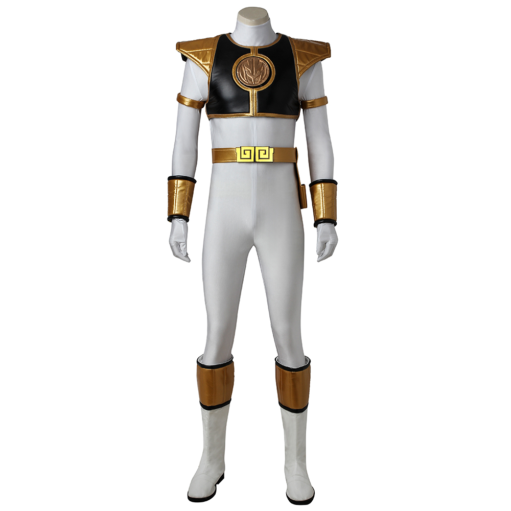 Power Rangers Kyoryu Sentai White Ranger Cosplay Costume Boots