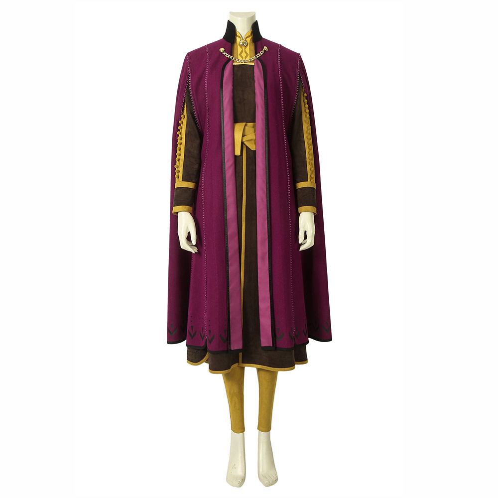 Movie Frozen 2 Anna Costume Cosplay Anna Princess Dress Snow Queen Uniform Suit Outfit 4388