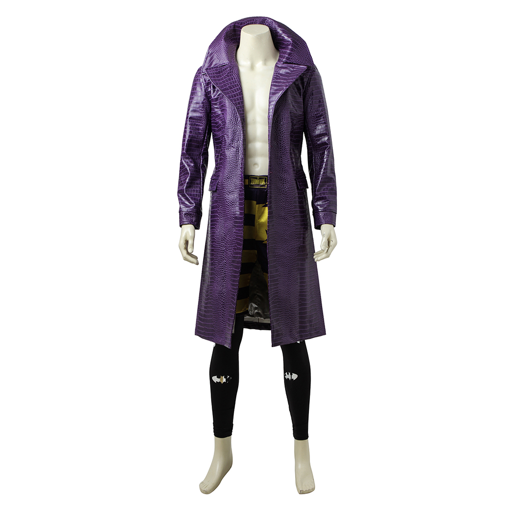 DC Movie Batman Suicide Squad Task Force X Joker Coat Cosplay Costume  Trench Halloween 3460-1