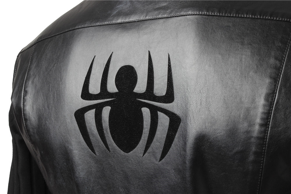 Cosplay Spider-Man Into The Spider-Verse Custome Outfit Coat Hat Shoes Black Set DC Movie 4363