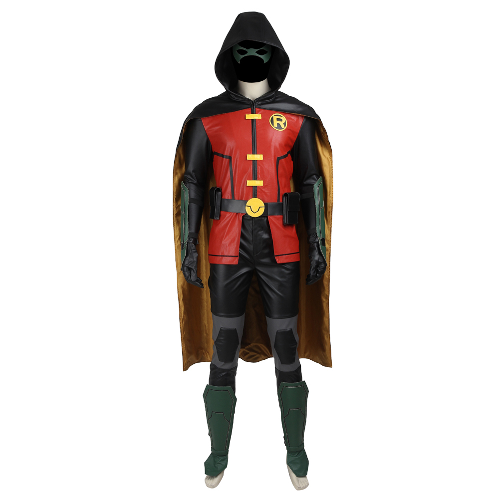Batman Justice League vs. Teen Titans Robin High Justice Robin Cosplay Costume Outfit Hallowmas Cloak DC Movie 3505