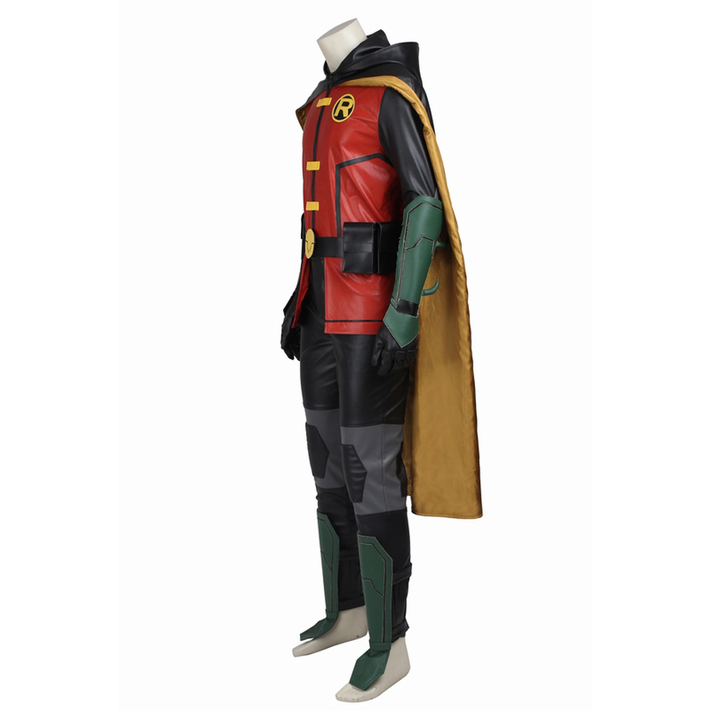 Batman Justice League vs. Teen Titans Robin High Justice Robin Cosplay Costume Outfit Hallowmas Cloak DC Movie 3505