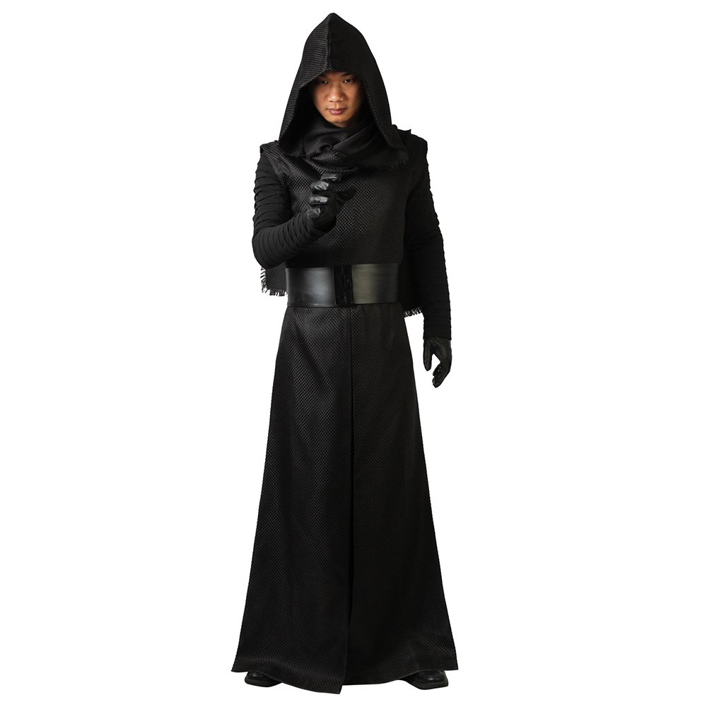 Star Wars 7:The Force Awakens Kylo Ren Adult Jedi Cosplay Costume Black Cloak Whole Set Adult Medium