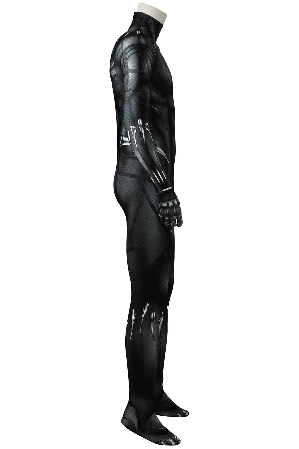 Black Panther Printed Spandex Lycra Costume with 3D Muscle Shading Black Panther Costumes for Adults