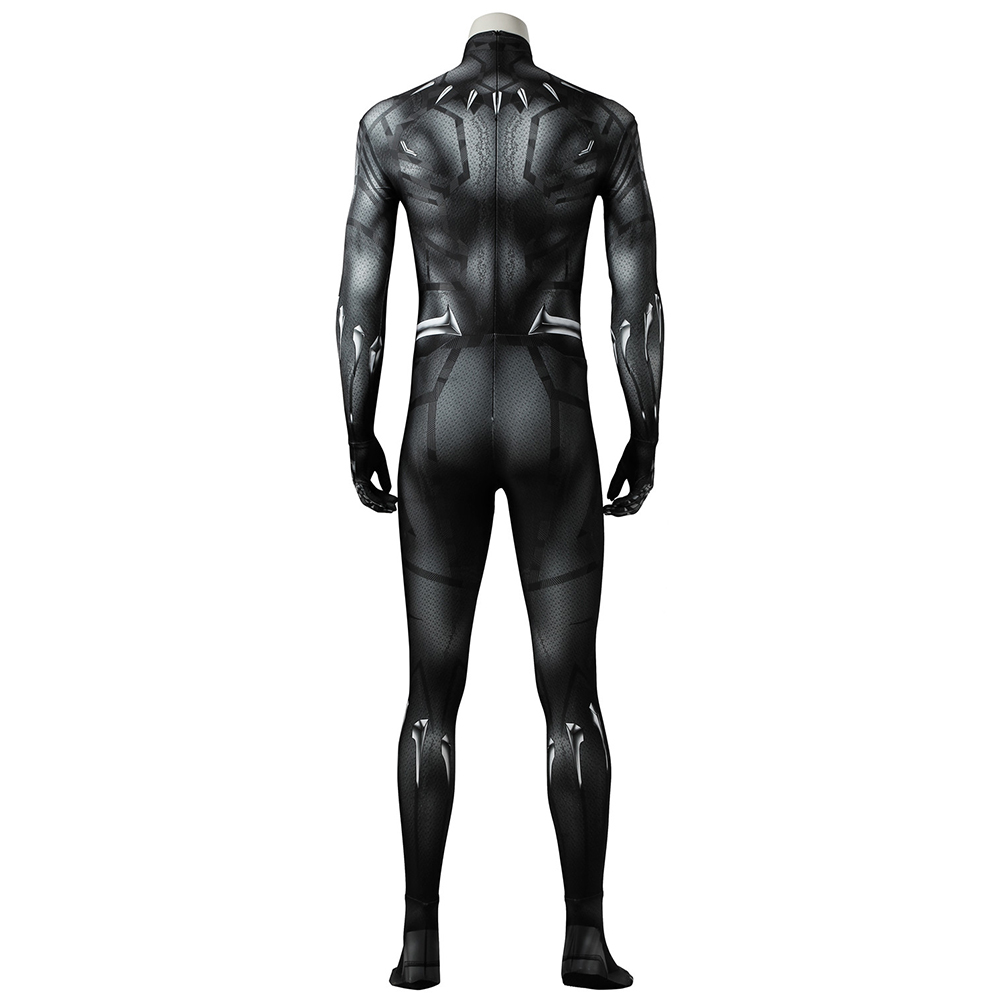Black Panther Printed Spandex Lycra Costume with 3D Muscle Shading Black Panther Costumes for Adults