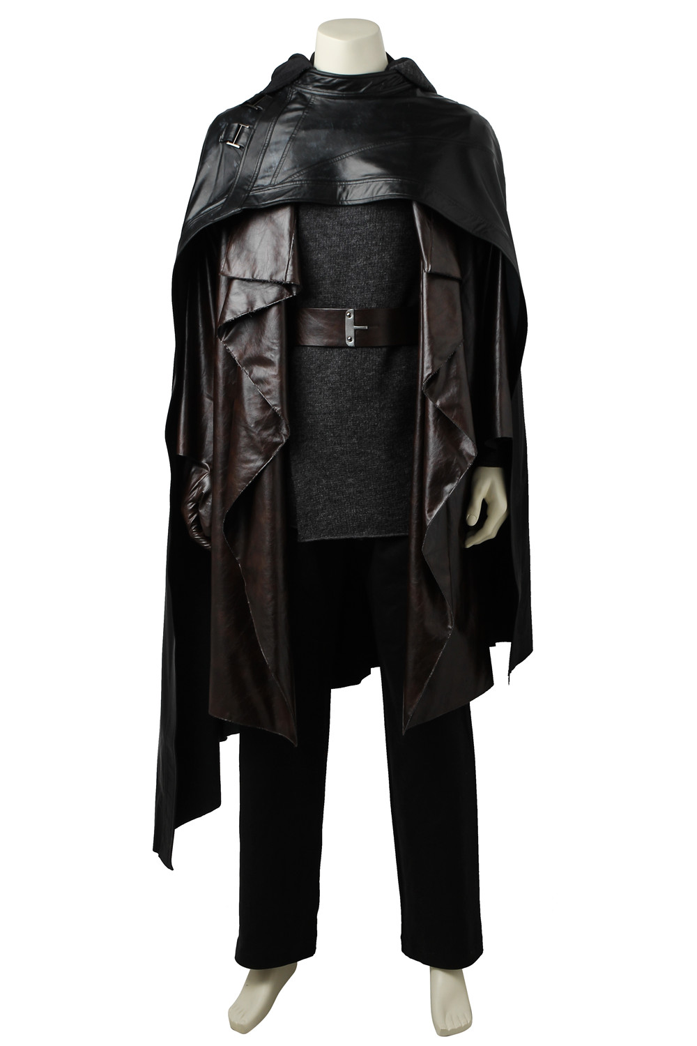 Movie Star Wars The Last Jedi Luke Skywalker Black Cloak Halloween Cosplay Costume Full Set