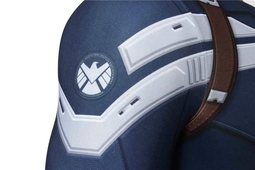 Marvel Movie Captain America: The Winter Soldier Captain America Steve Rogers Zentai Jumpsuit Bodysuit Cosplay Costume J4449