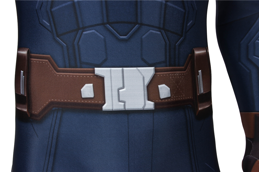 Marvel Movie Captain America: The Winter Soldier Captain America Steve Rogers Zentai Jumpsuit Bodysuit Cosplay Costume J4449