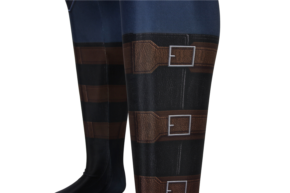 Marvel Movie Captain America: The Winter Soldier Captain America Steve Rogers Zentai Jumpsuit Bodysuit Cosplay Costume J4449