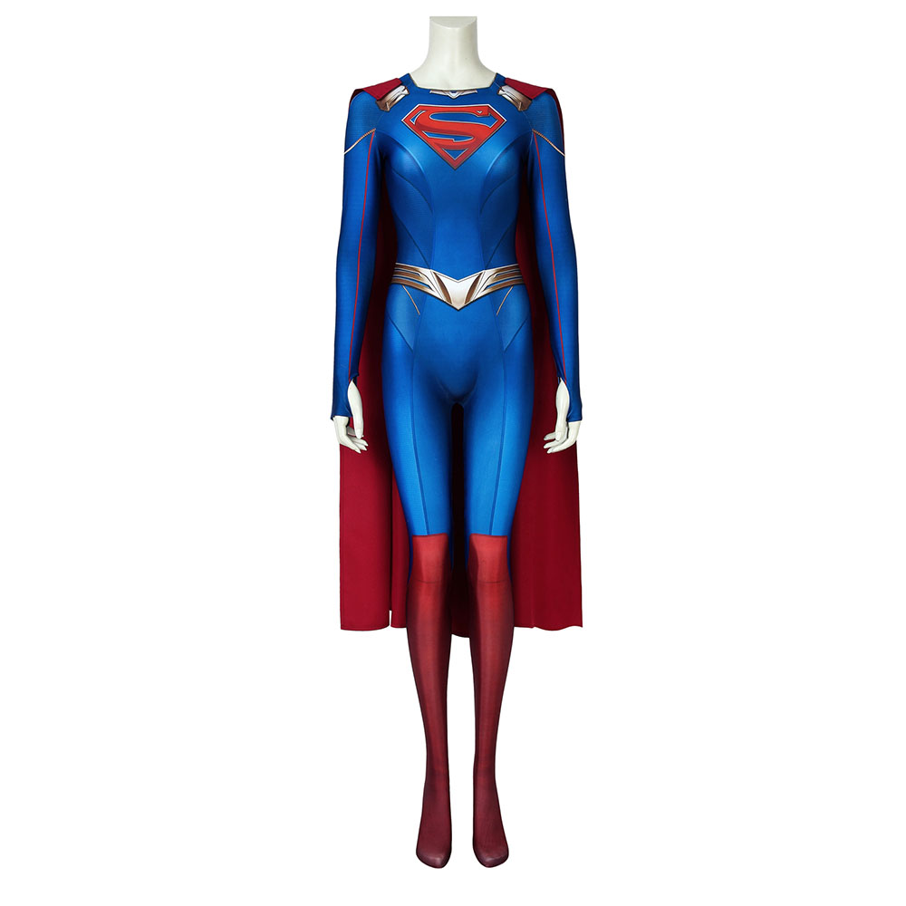 Marvel Movie Supergirl Season 5 Kara Zor-el Zentai Jumpsuit Bodysuit 3D Print Cosplay Costume J4484