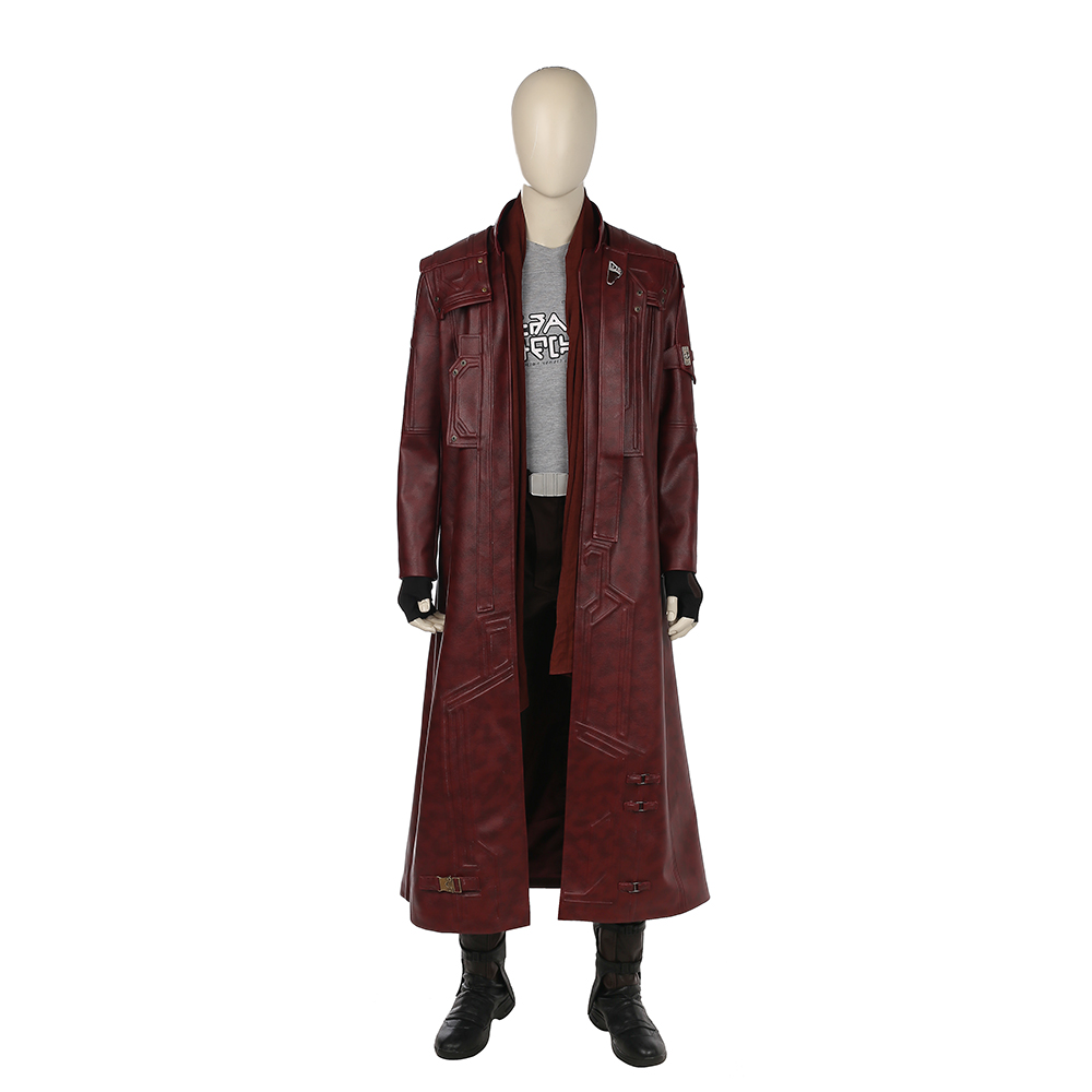 Guardians of the Galaxy Vol 2 Star-Lord Peter Jason Quill Red Long Windbreaker Halloween Cosplay Costume Red Long Windbreaker Marvel Movie  M20170136