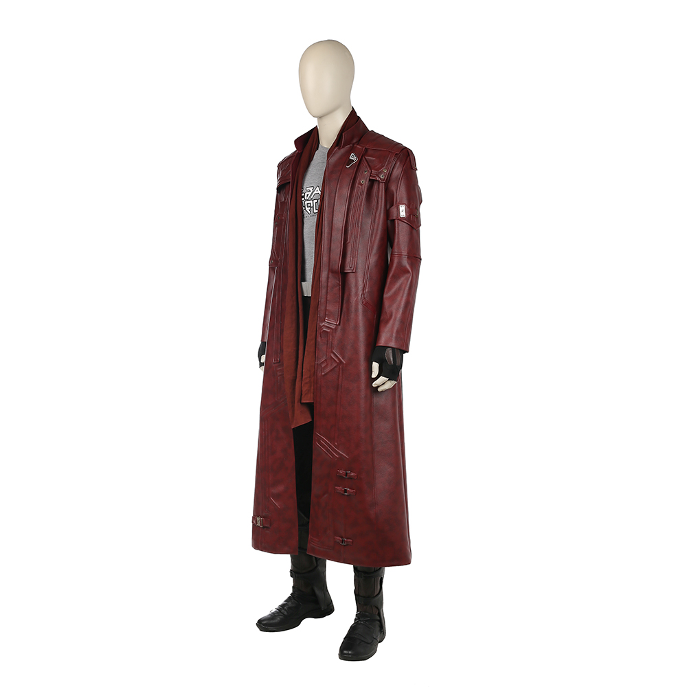 Guardians of the Galaxy Vol 2 Star-Lord Peter Jason Quill Red Long Windbreaker Halloween Cosplay Costume Red Long Windbreaker Marvel Movie  M20170136