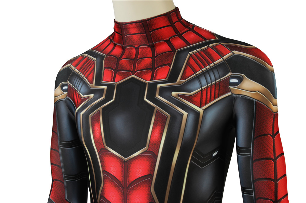 Nuitab Boy's Iron Spider Spiderman Costume Halloween Cosplay Jumpsuit Bodysuit Lycra Spandex Suit School Prom Fancy Dress Carnival Outfits Red Adult 