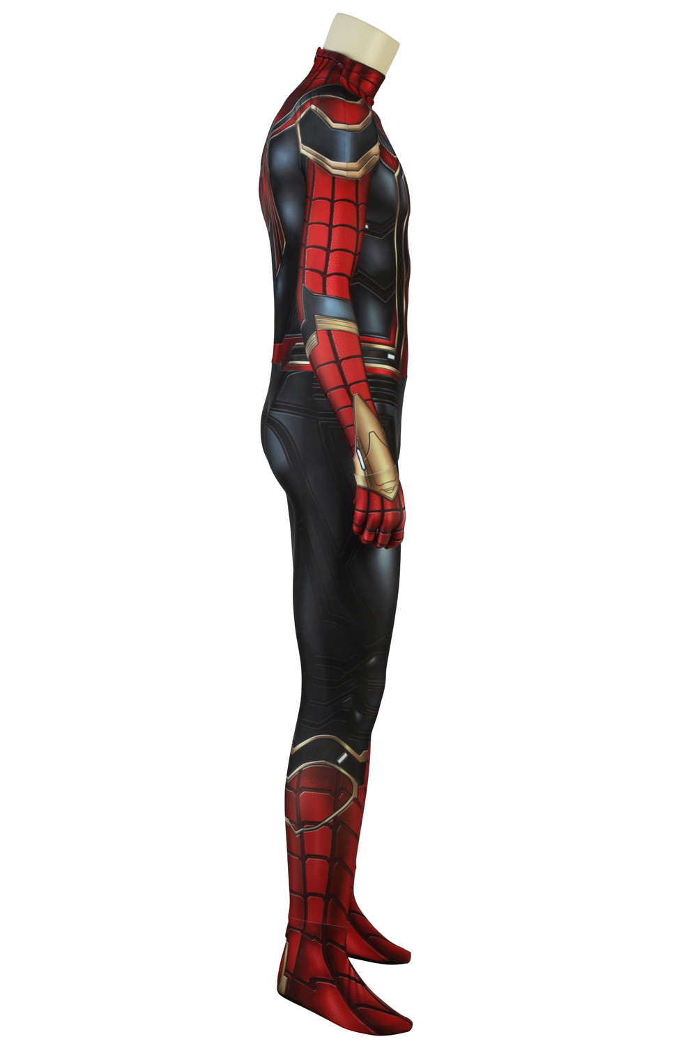 Nuitab Boy's Iron Spider Spiderman Costume Halloween Cosplay Jumpsuit Bodysuit Lycra Spandex Suit School Prom Fancy Dress Carnival Outfits Red Adult 