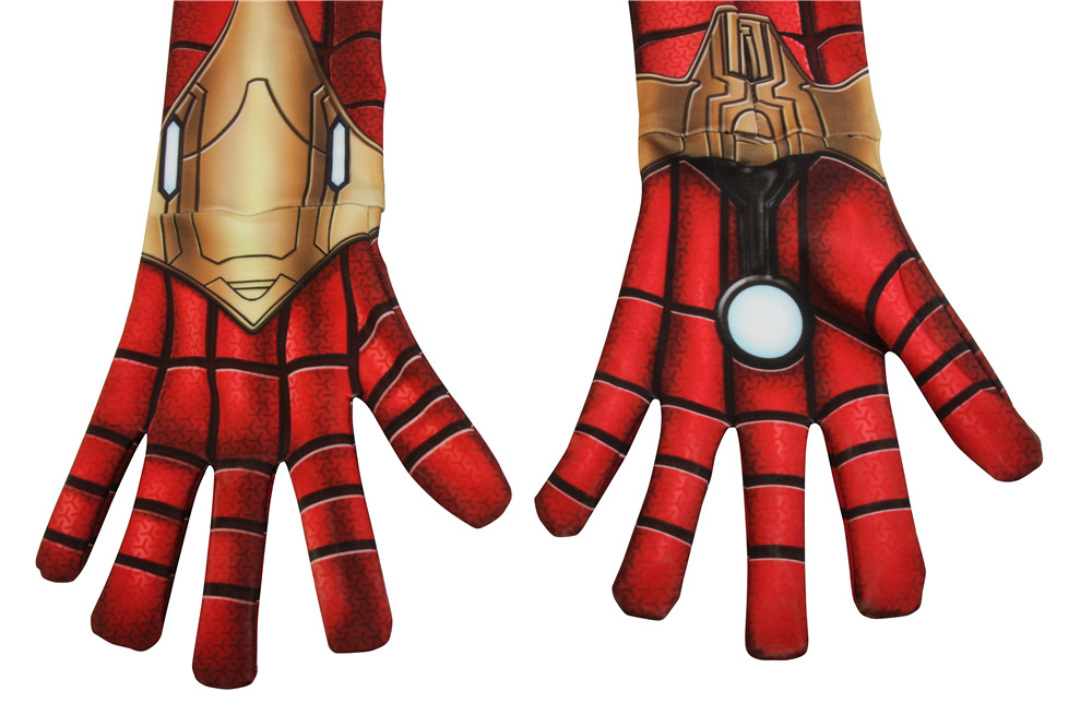 Nuitab Boy's Iron Spider Spiderman Costume Halloween Cosplay Jumpsuit Bodysuit Lycra Spandex Suit School Prom Fancy Dress Carnival Outfits Red Adult 