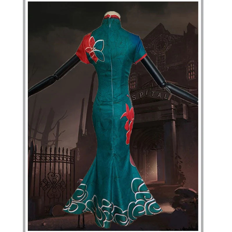 Game Identity V Crimson Michiko Thirteen Niang Green Cheongsam Dress Halloween Cosplay Costumes