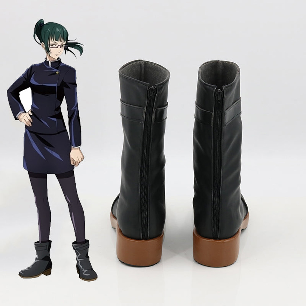 Jujutsu Kaisen Sorcery Fight Maki Zenin Black Cosplay Shoes
