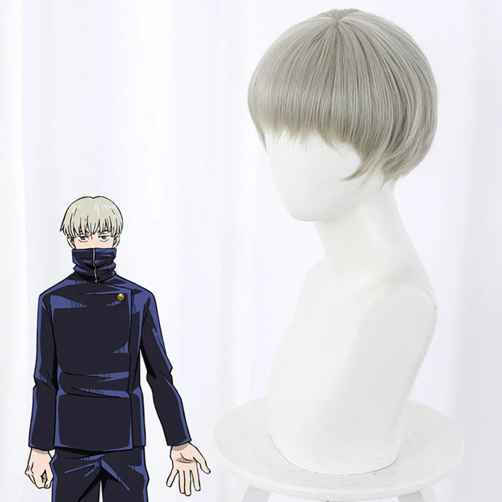 Jujutsu Kaisen Sorcery Fight Toge Inumaki Grey Cosplay Wig