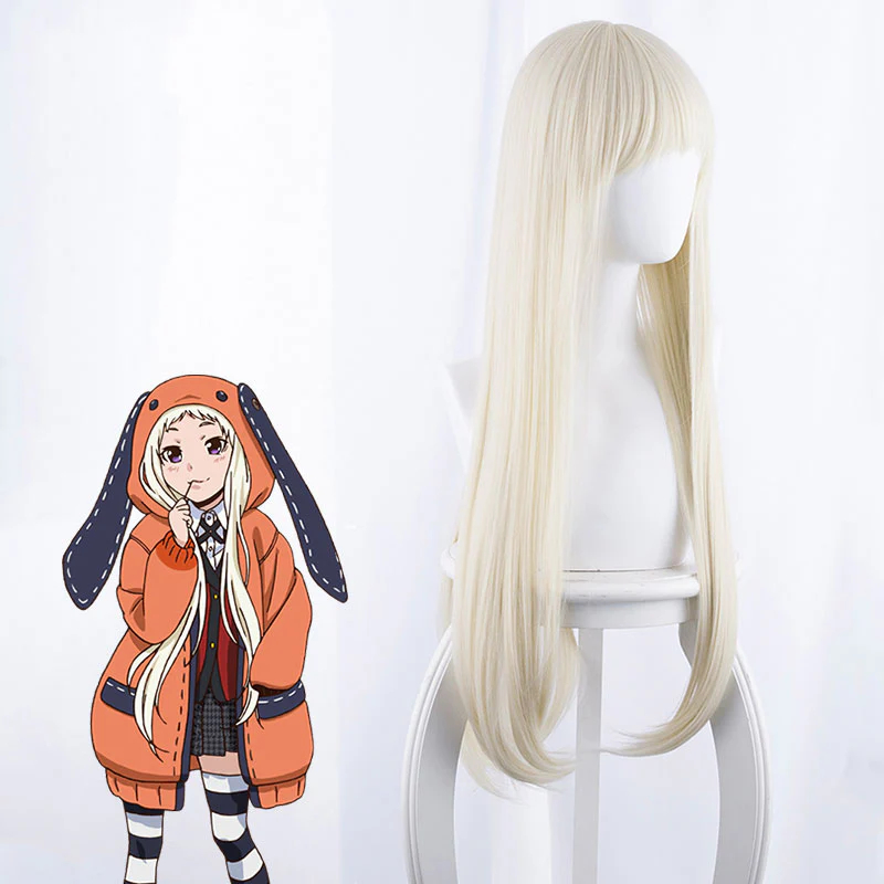 Kakegurui Compulsive Gambler Runa Yomozuki Light Yellow Cosplay Wig