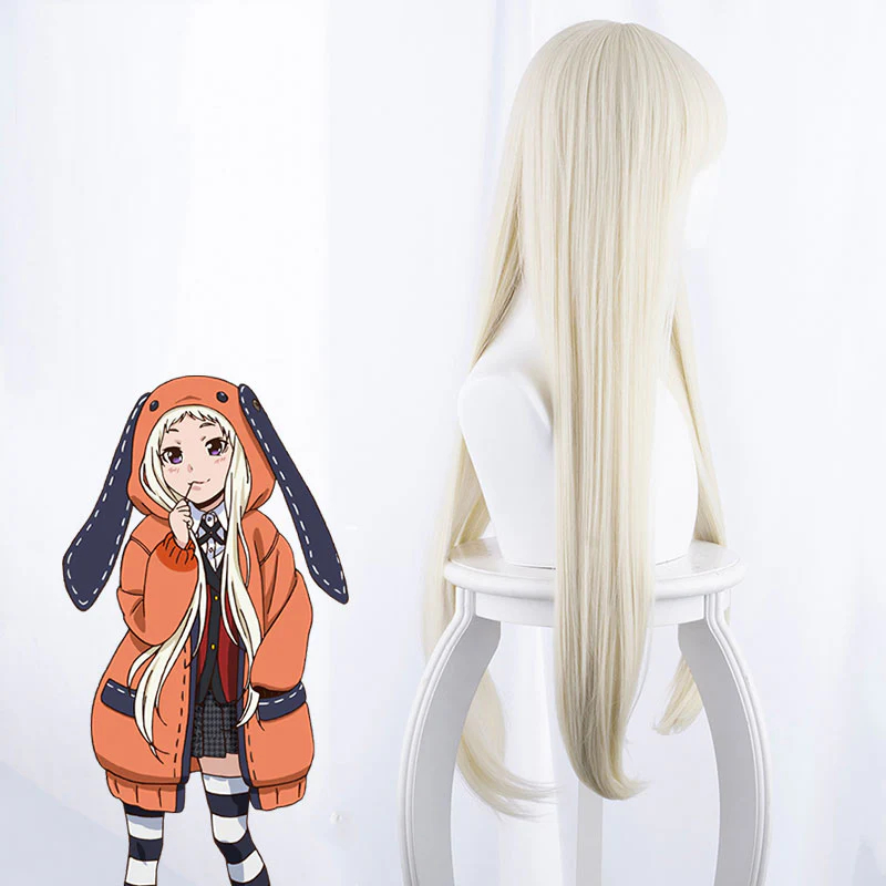 Kakegurui Compulsive Gambler Runa Yomozuki Light Yellow Cosplay Wig