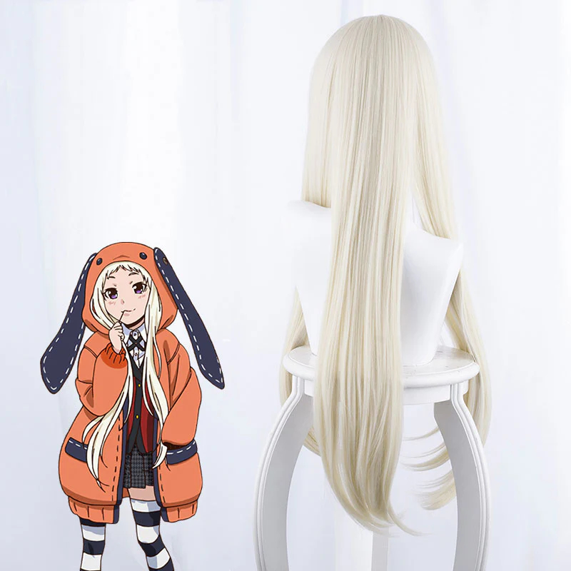 Kakegurui Compulsive Gambler Runa Yomozuki Light Yellow Cosplay Wig