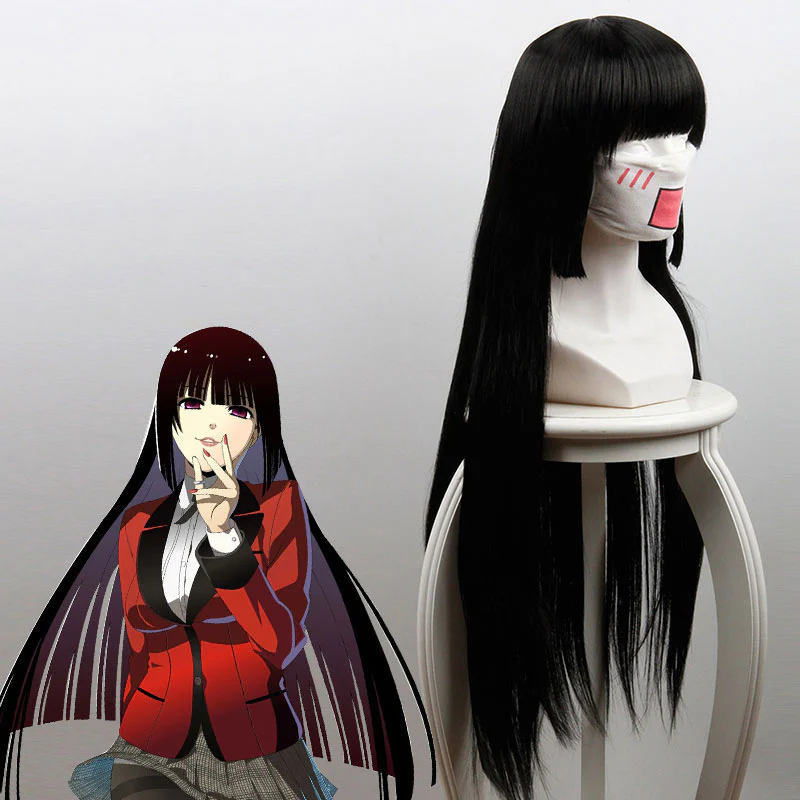 Kakegurui Compulsive Gambler Yumeko Jabami Black Cosplay Wig