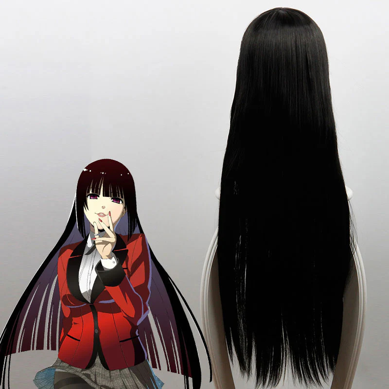Kakegurui Compulsive Gambler Yumeko Jabami Black Cosplay Wig