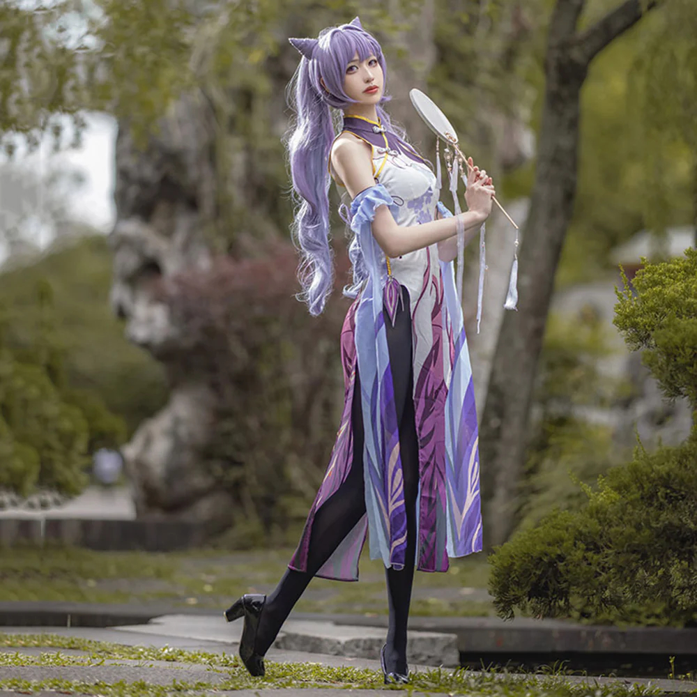 Keqing from Genshin Impact Cheongsam Cosplay Costume