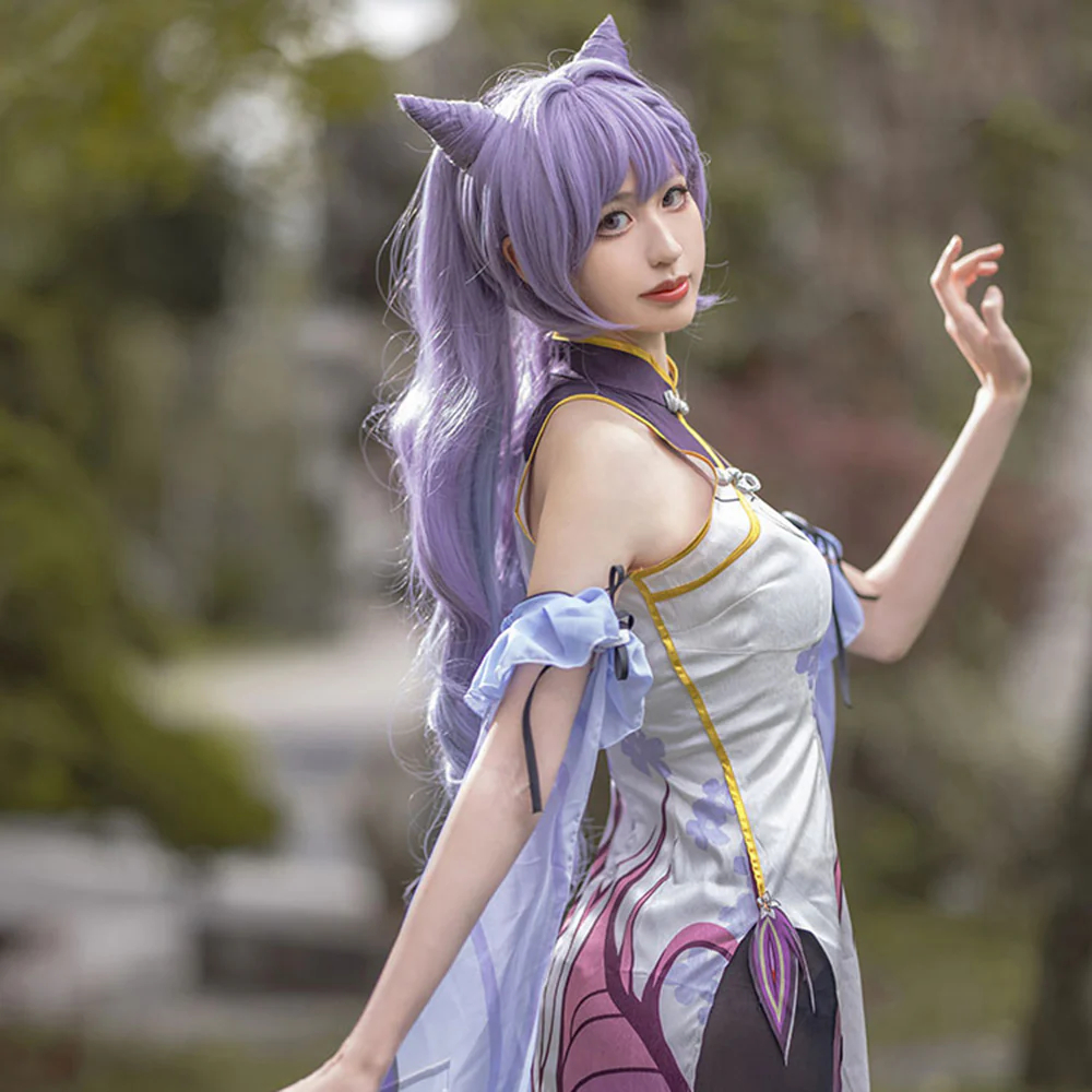Keqing from Genshin Impact Cheongsam Cosplay Costume