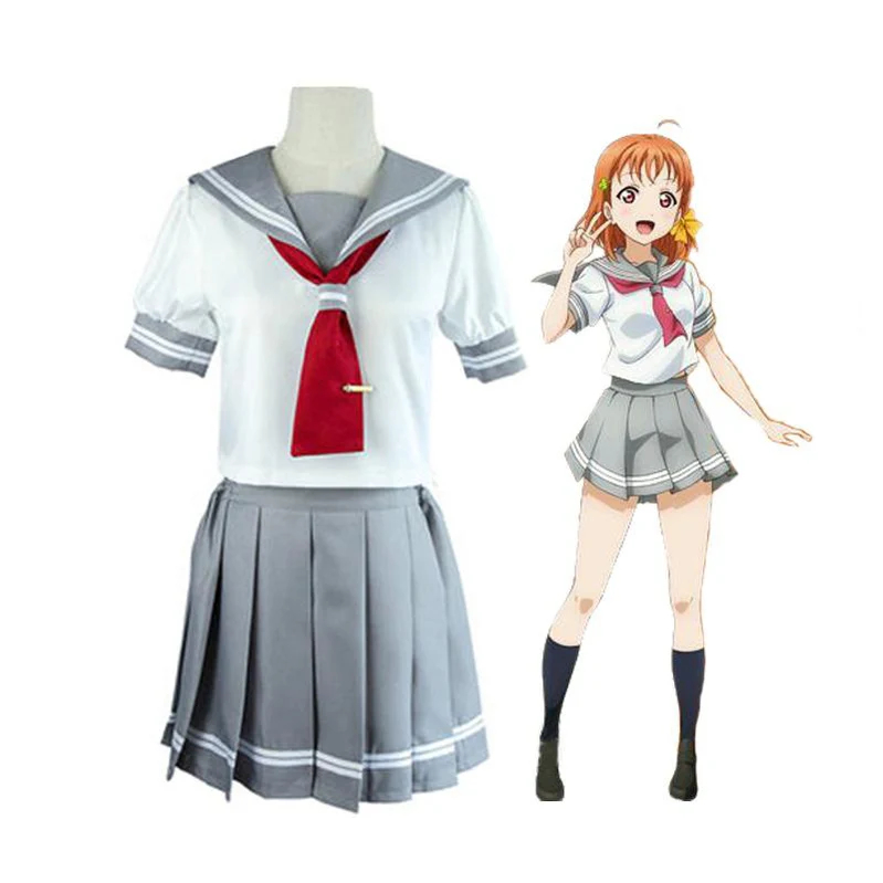 LoveLive!Sunshine!! Takami Chika and Aqours All Members Summer School Uniform Cosplay Costume