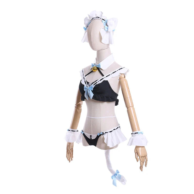 Anime Nekopara Chocola Vanilla Maid Swimsuit Halloween Cosplay Costumes