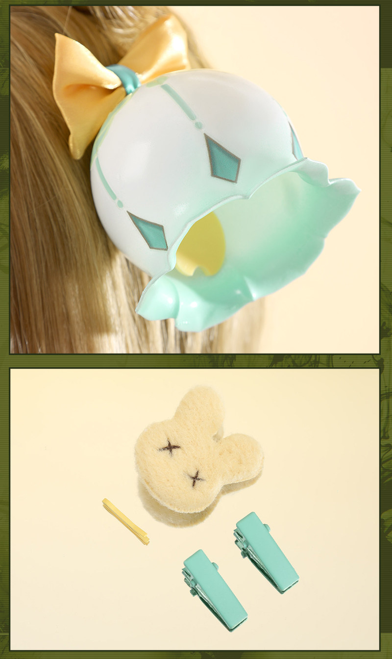 Genshin Impact Game Yaoyao Cosplay Costume Listening to the Rain and Bamboo Uniform Sweet Dress 