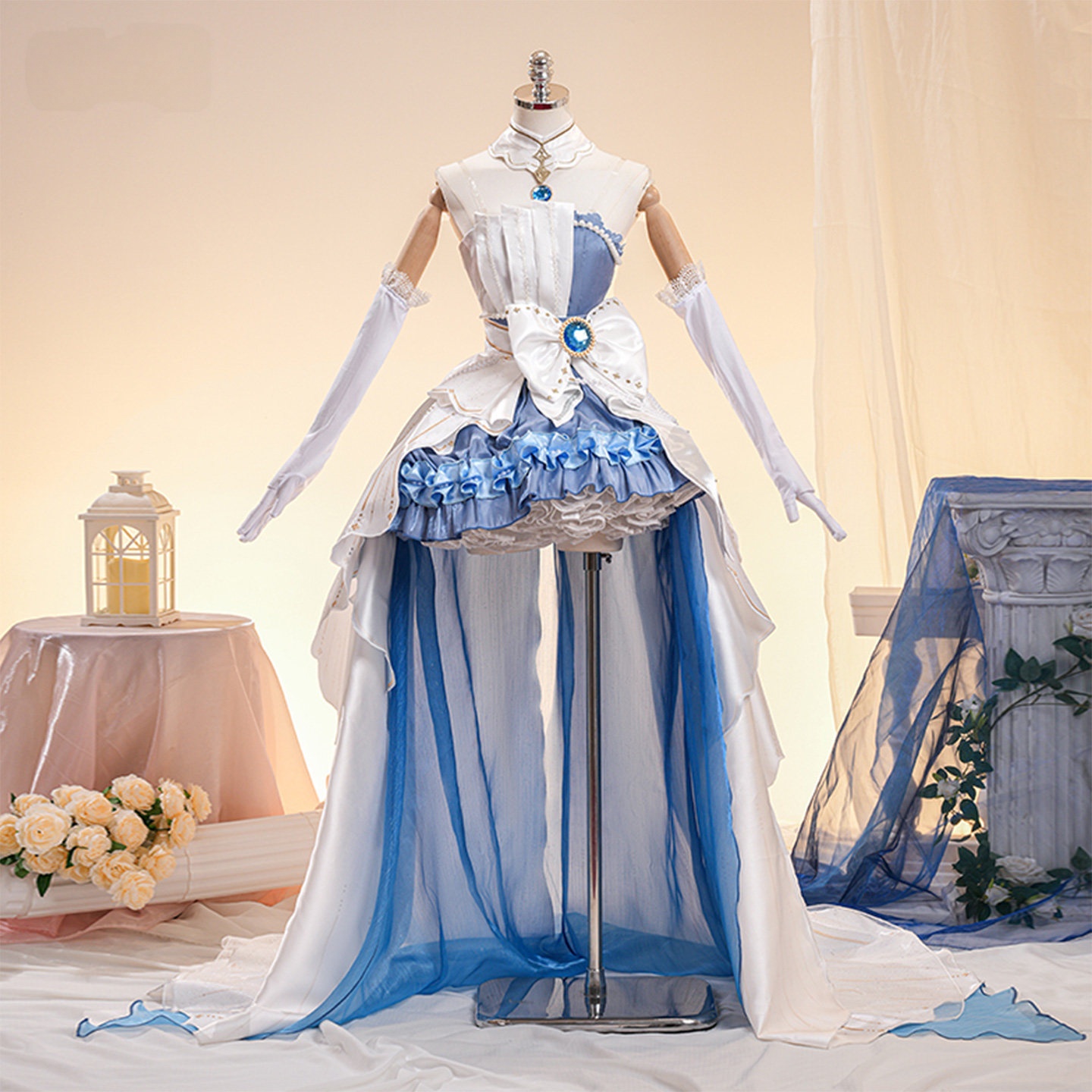 Wuthering Waves Lingyang Denia 2nd Anniversary New Outfit Long Train Evening Gown Sweet Lolita Cosplay Costume