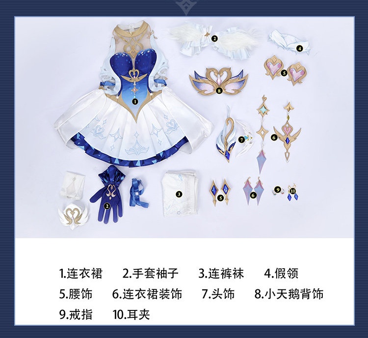 Game Genshin Impact Snezhnaya Odette Cosplay Costumes