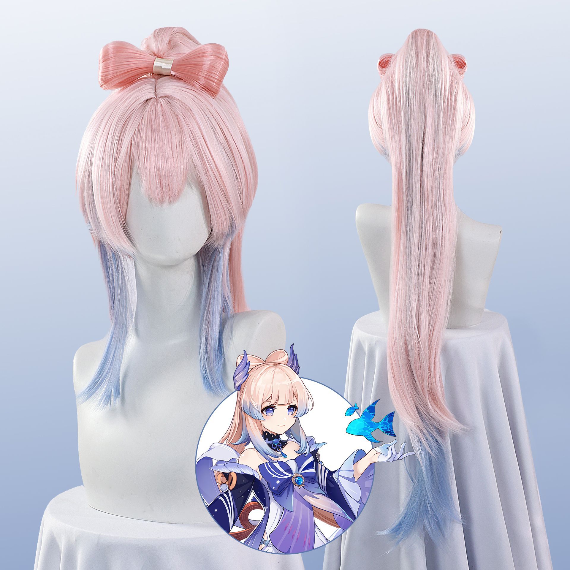 Kokomi Sangonomiya Xiaohongshu x Genshin Impact Migration to the Coral Sea Cosplay Wig