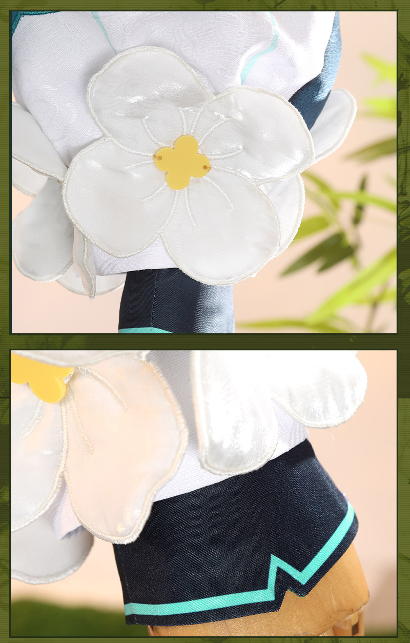 Genshin Impact Game Yaoyao Cosplay Costume Listening to the Rain and Bamboo Uniform Sweet Dress 