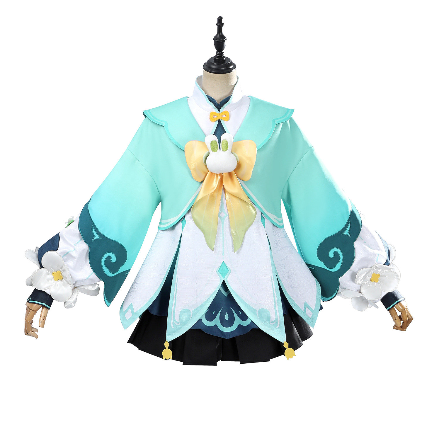 Genshin Impact Game Yaoyao Cosplay Costume Listening to the Rain and Bamboo Uniform Sweet Dress 