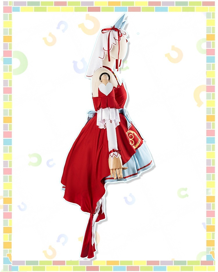 Umamusume Pretty Derby Still in Love Cosplay Costume  Red Kawaii Lolita Dress