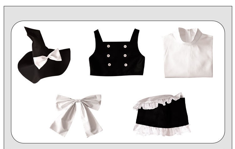 TouHou Project Kirisame Marisa Maid Dress Cosplay Costume Hat Uniform